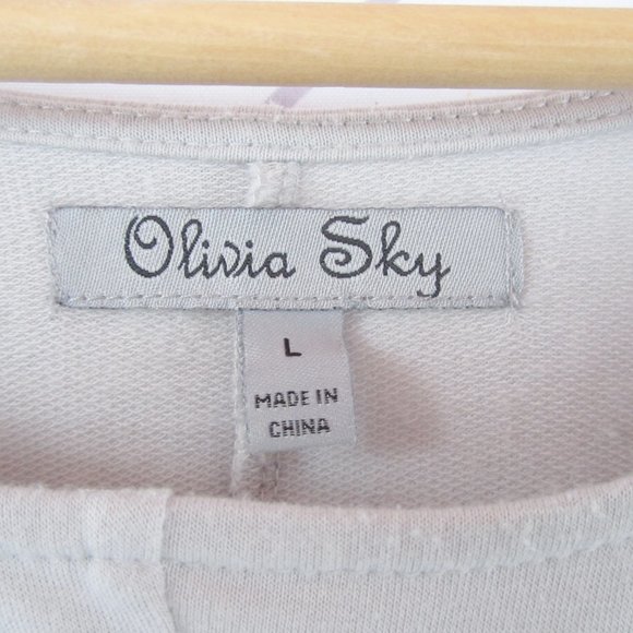 Olivia Sky Split Back Chiffon and Jersey Top sz Lg - Picture 6 of 9